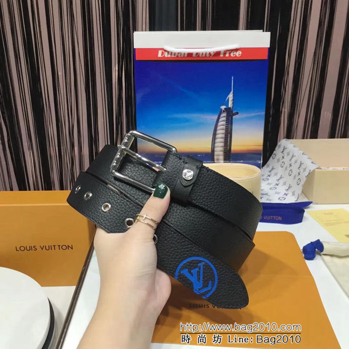 路易威登LV 匠心之作 Voyager腰帶 飾有啞光黑色 Ardillon搭扣 男士皮帶  xfp1121